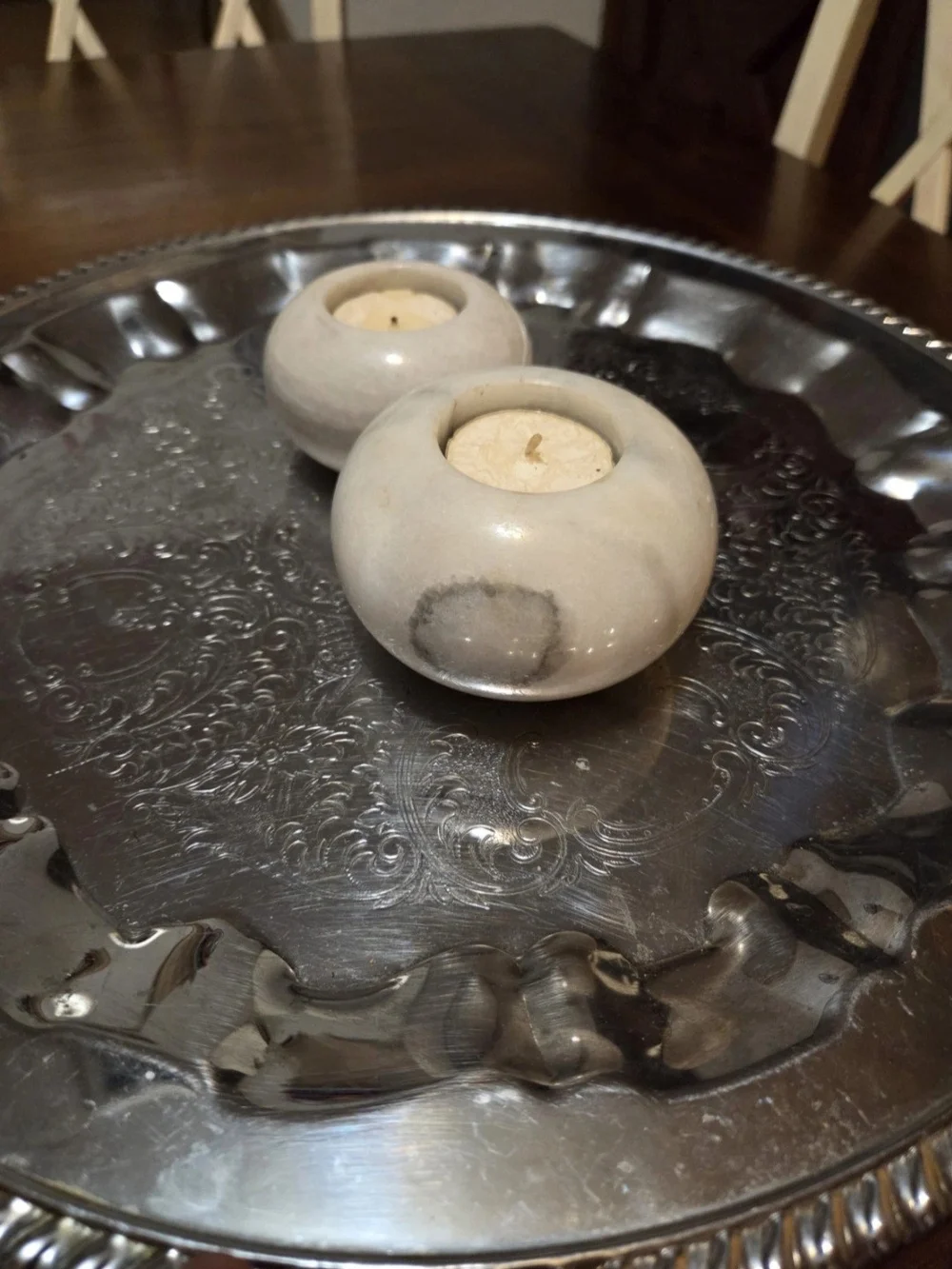 Marble Tea Light Candle Holders